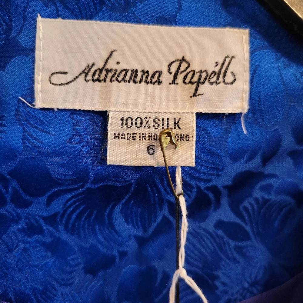 Vintage Adrianna Papell Peplum Silk Blouse - Picture 6 of 8